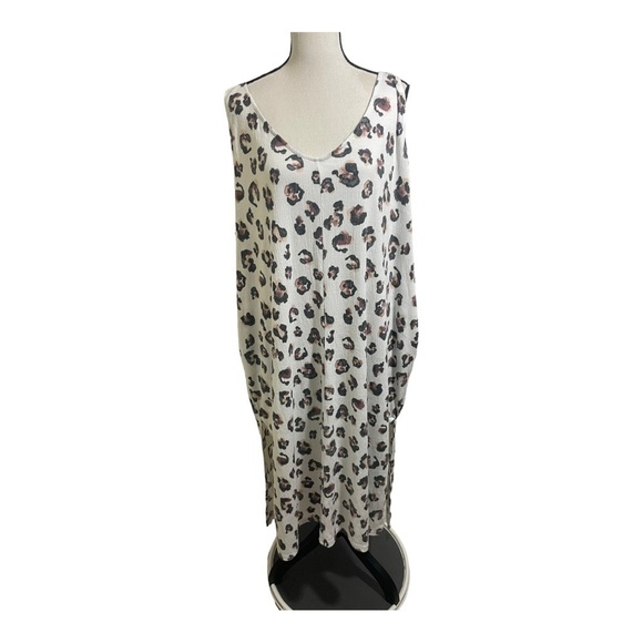 Nicole miller New York womens double Vneck leopard pullover midi dress3X… - Picture 8 of 10